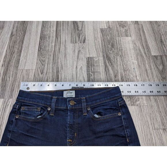 J. Crew Womens Size 25 Pockets Toothpick Skinny Whiskered Denim Blue Jeans - Picture 7 of 12